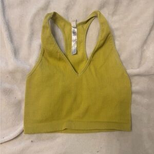 Yellow Ribbed Tank Top